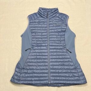 Eddie Bauer Microtherm 2.0 800 Vest Goose Down Fill Puffer Womens Medium Blue